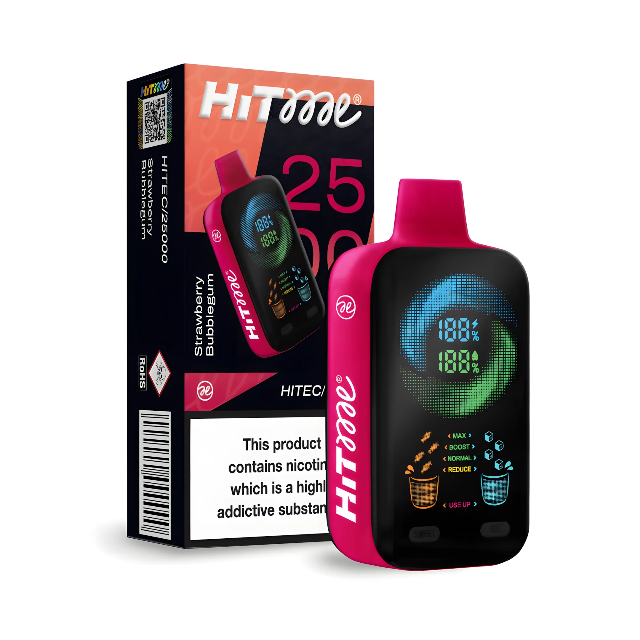 HITME HITEC 25000 Strawberry Bubblegum 5% – termékkép