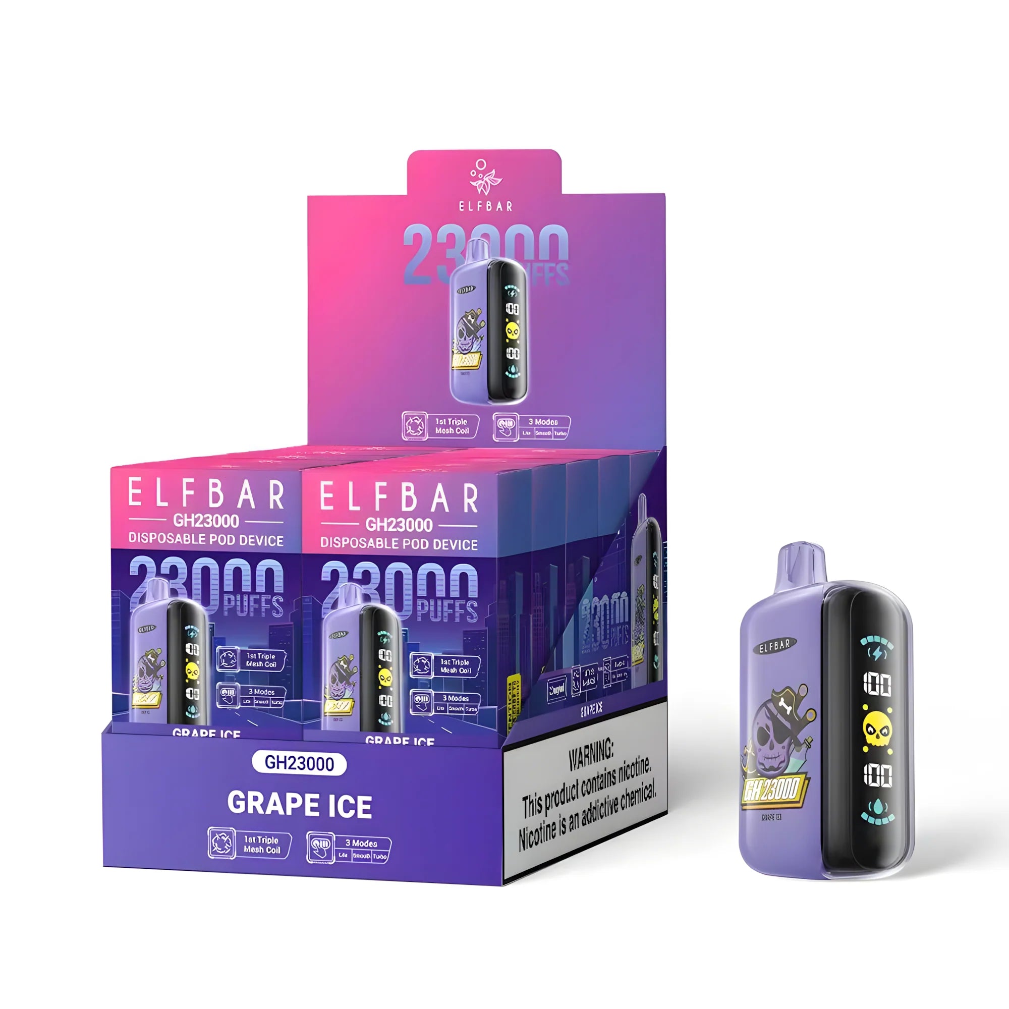 Elf Bar GH23000 Grape Ice 5% – külső doboz