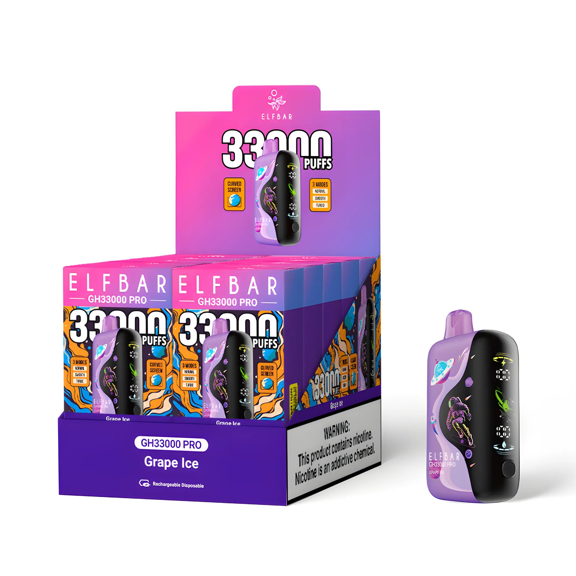 ELF BAR GH33000 PRO Grape Ice 5% – külső doboz