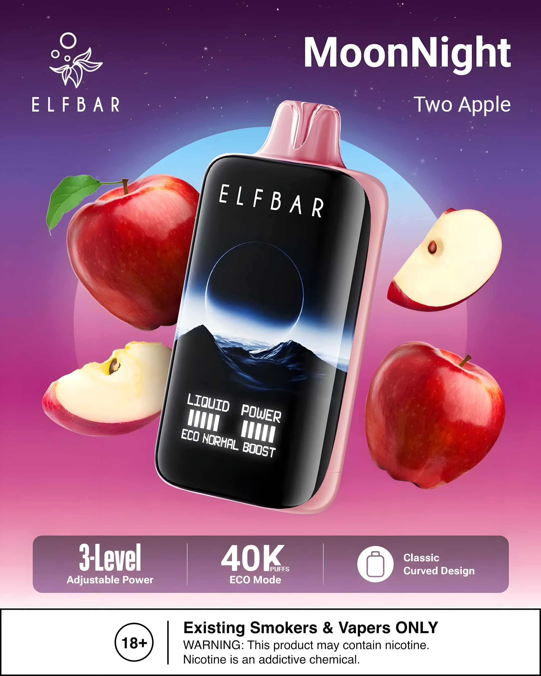 ELF BAR MOON NIGHT 40000 Two Apple 5% – termékkép