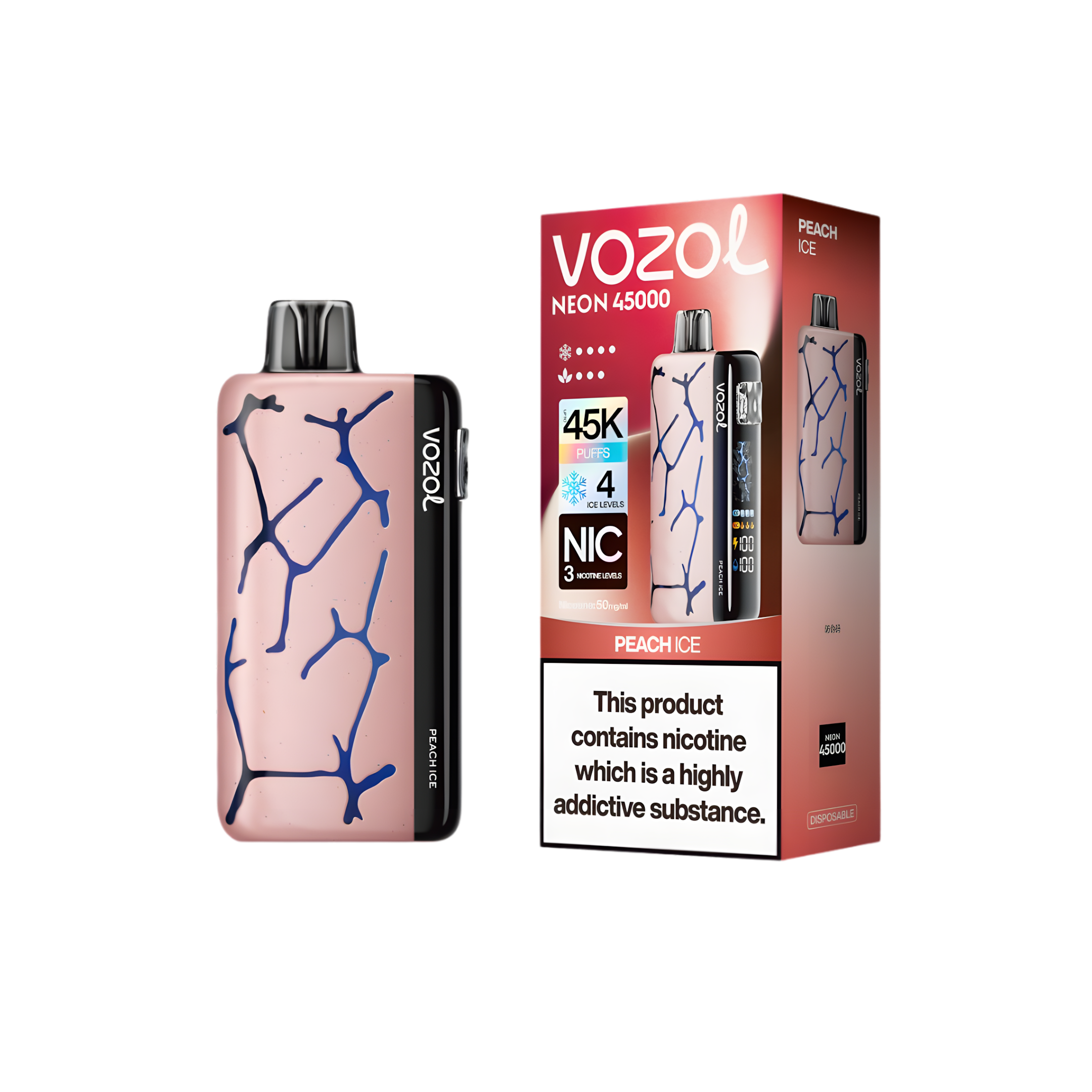 VOZOL NEON 45000 PEACH ICE 5%
