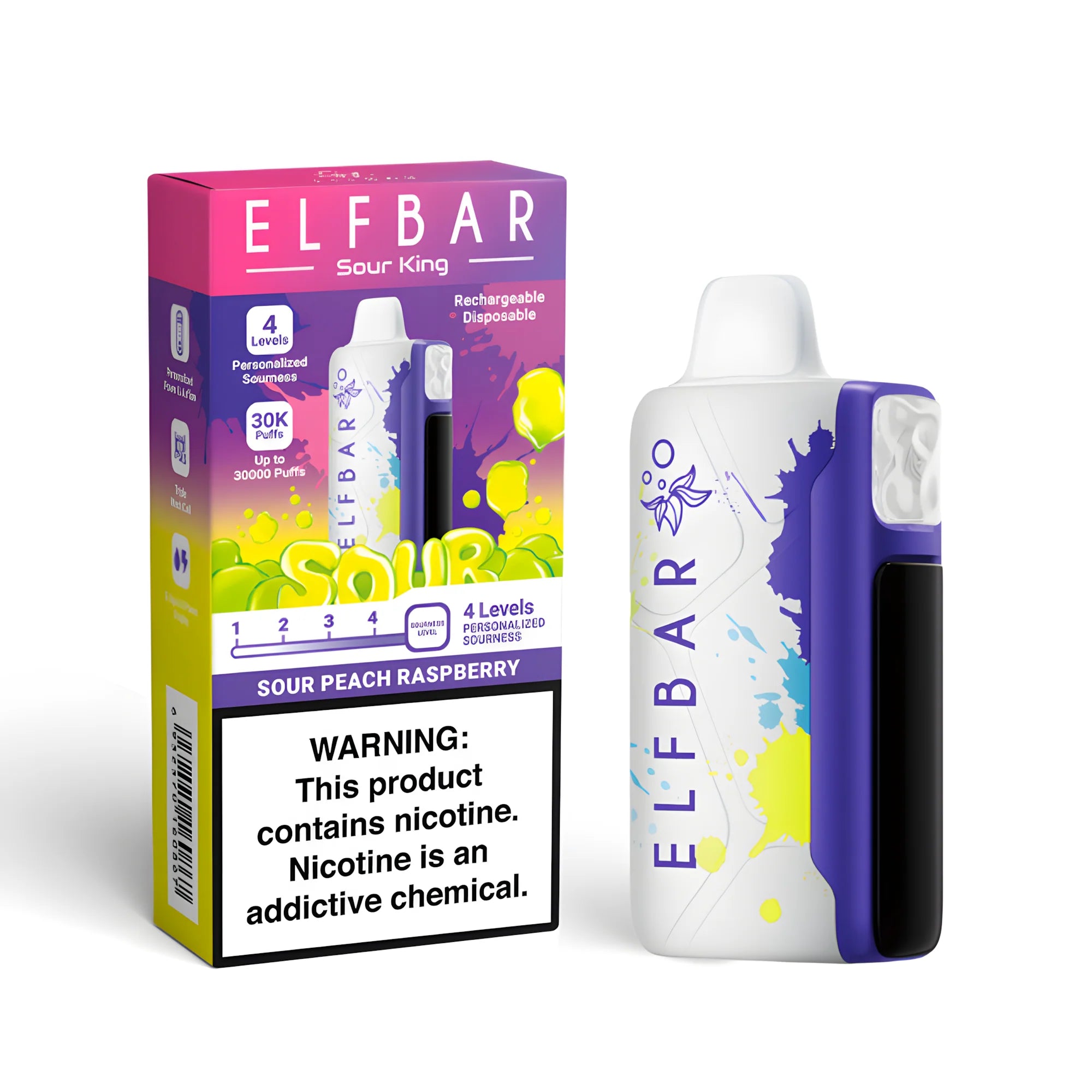 ELF BAR Sour King 40000 Sour Peach Raspberry 5% – termékkép
