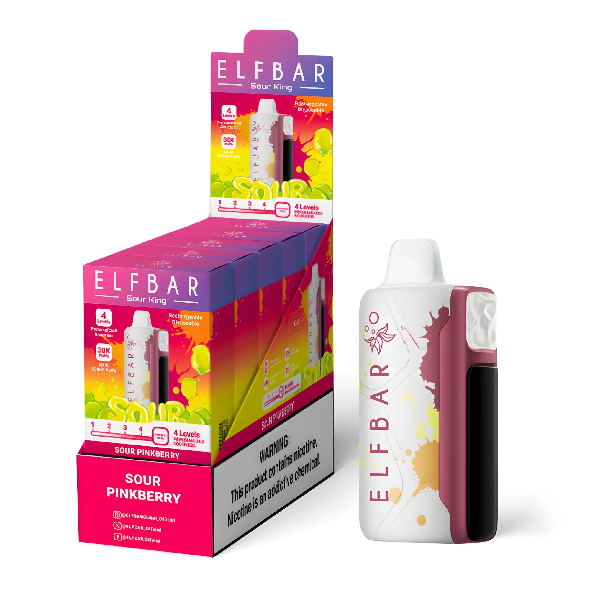 ELF BAR Sour King 40000 Sour Pinkberry 5% – külső doboz