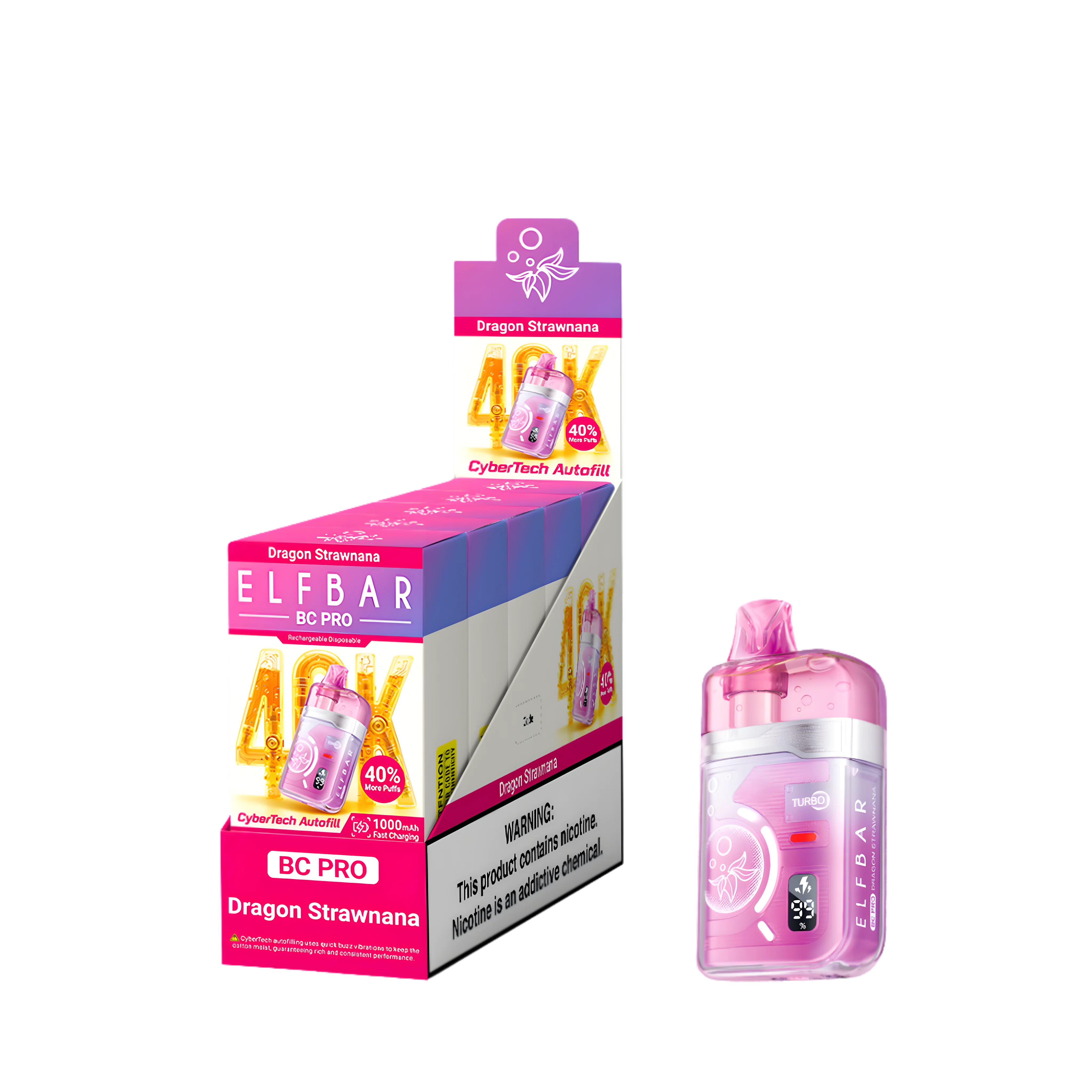 Elf Bar BC40000 Pro Dragon Strawnana 5% – külső doboz