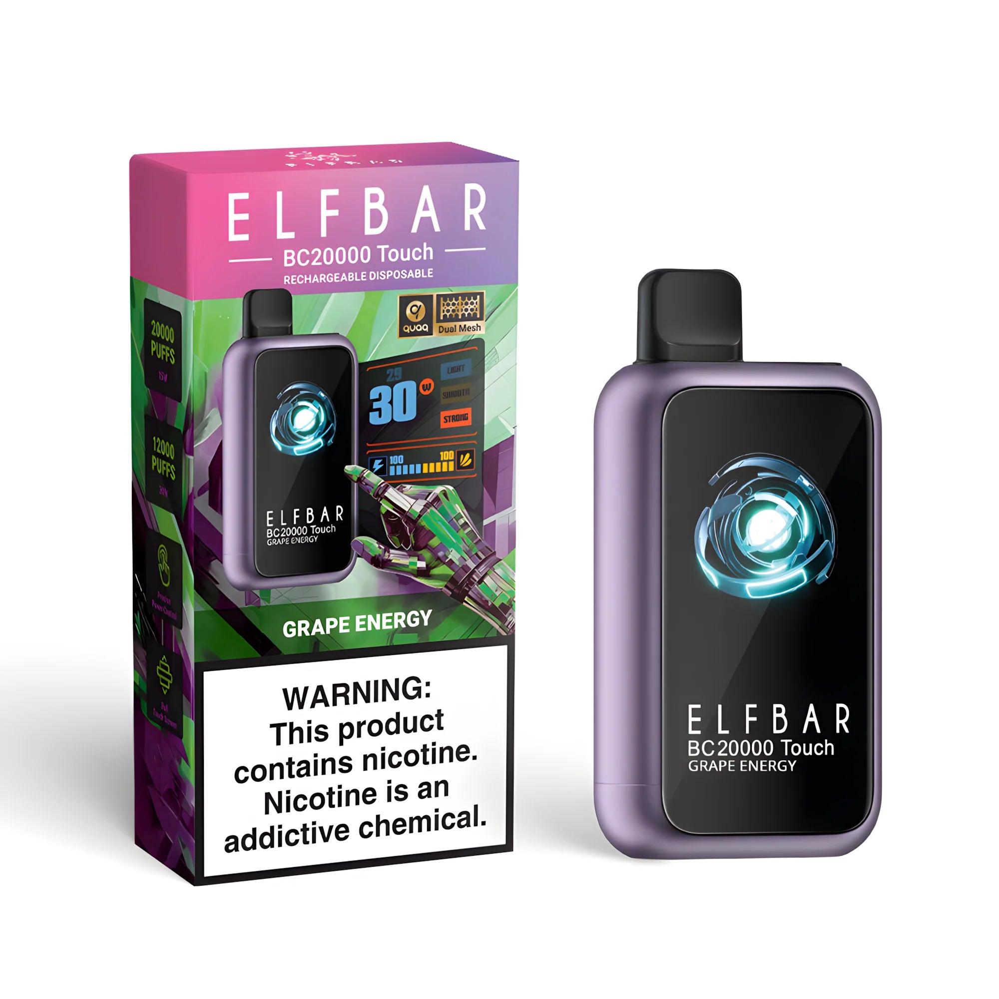 ELF BAR BC20000 Touch Grape Energy 5% – termékkép