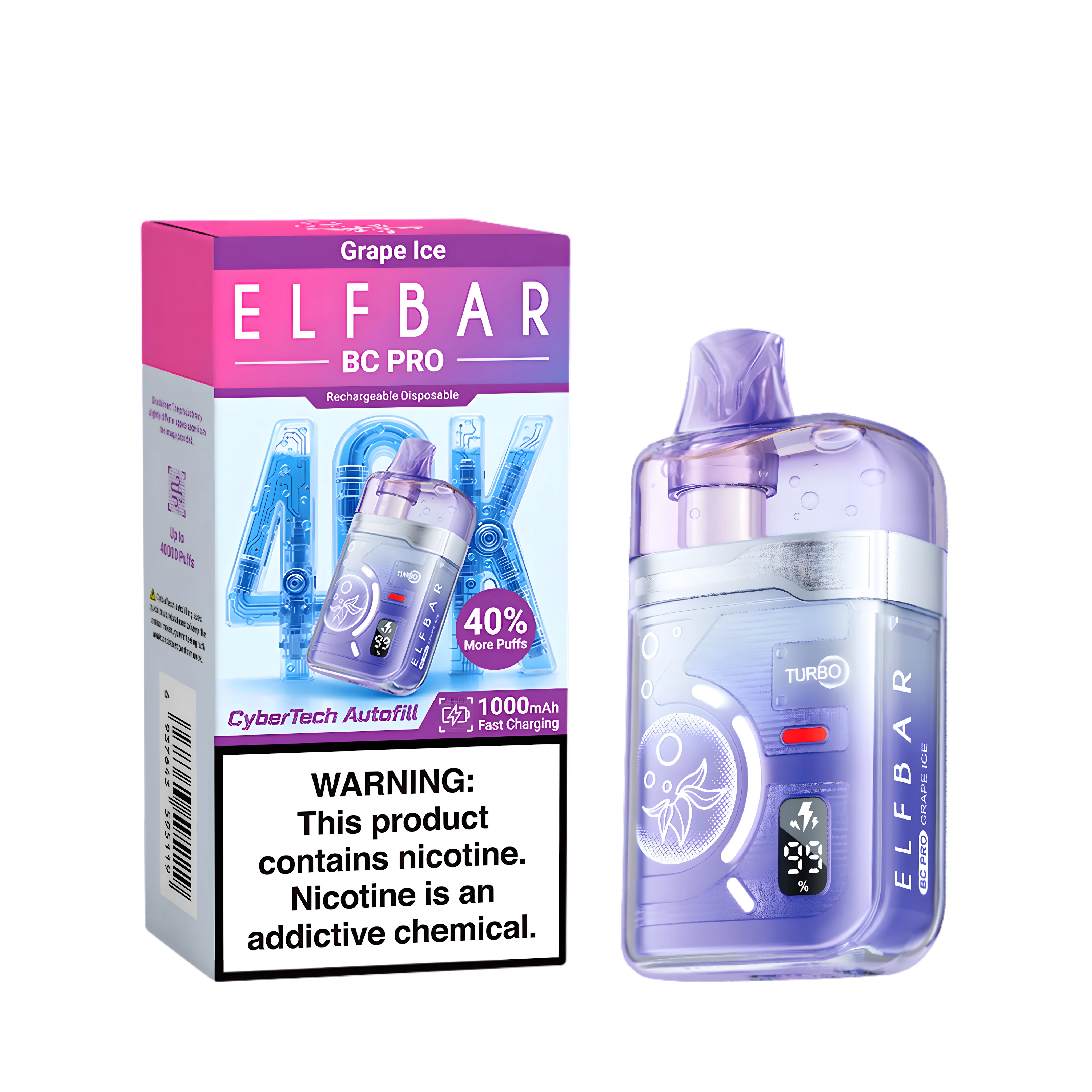 Elf Bar BC40000 Pro Grape Ice 5% – termékkép