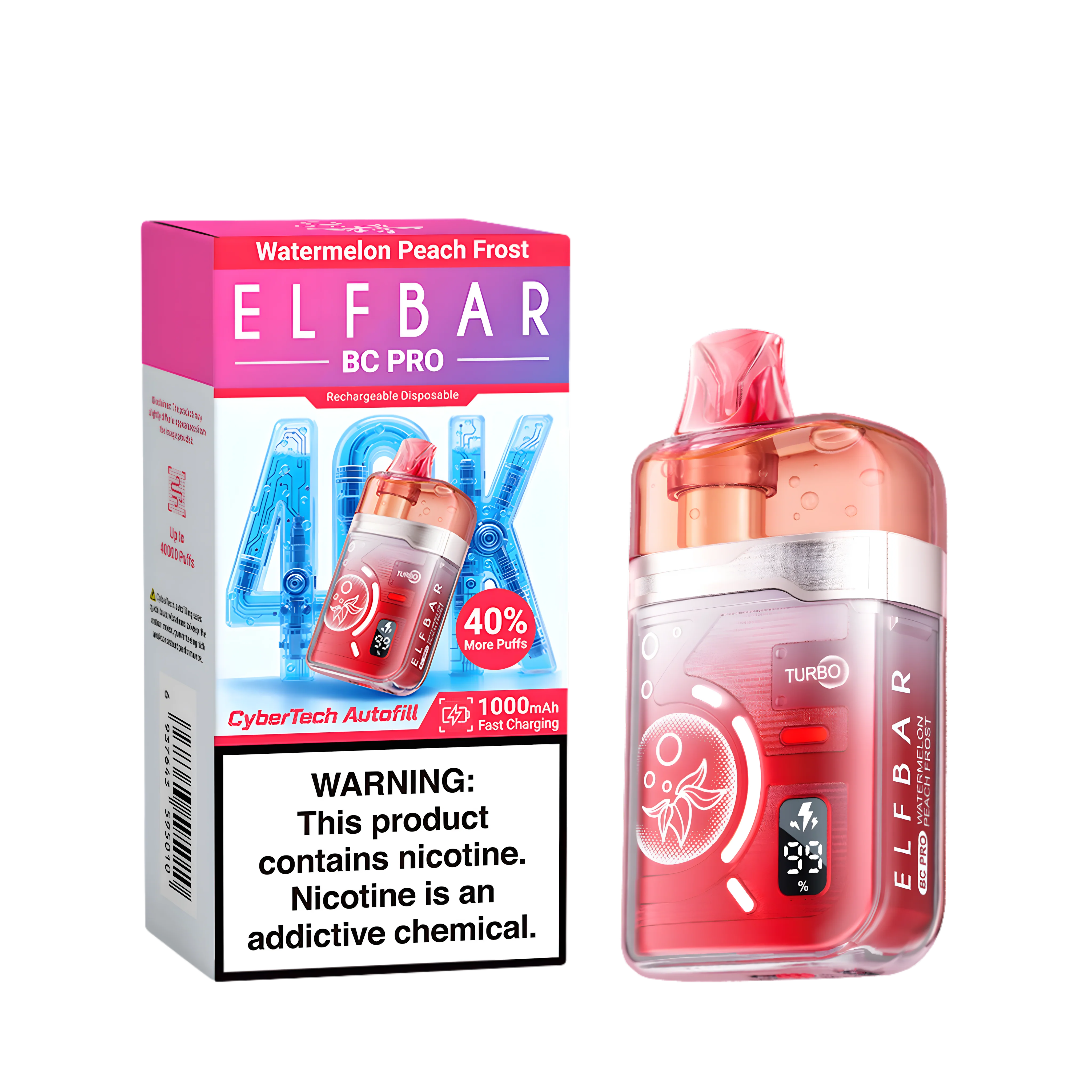 Elf Bar BC40000 Pro Watermelon Peach Frost 5% – termékkép