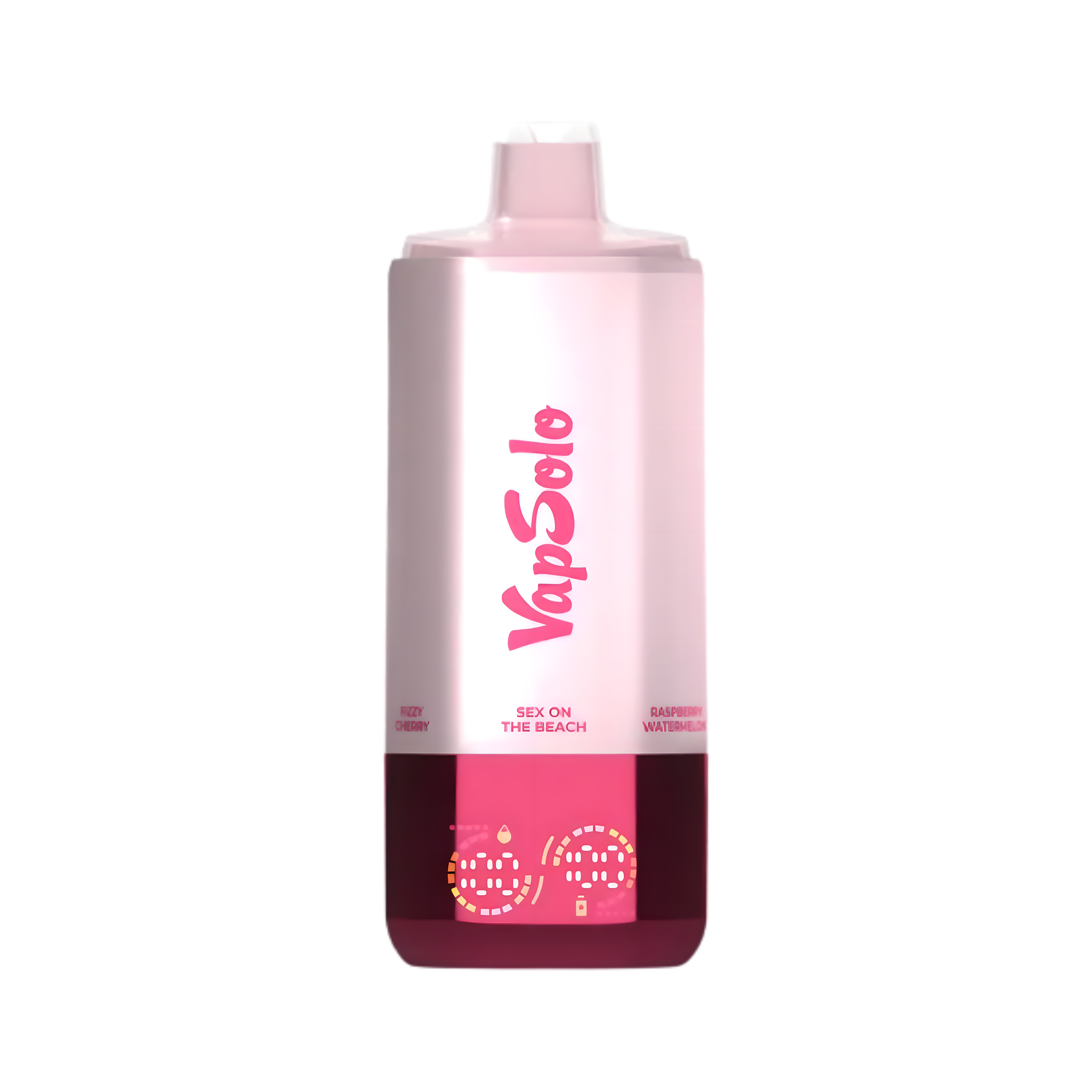 VAPSOLO SIXER SEX ON THE BEACH & RASPBERRY WATERMELON & HAPPY RANCH & LEMON PEACH & PINK LEMONADE & FIZZY CHERRY 5% RECHARGEABLE