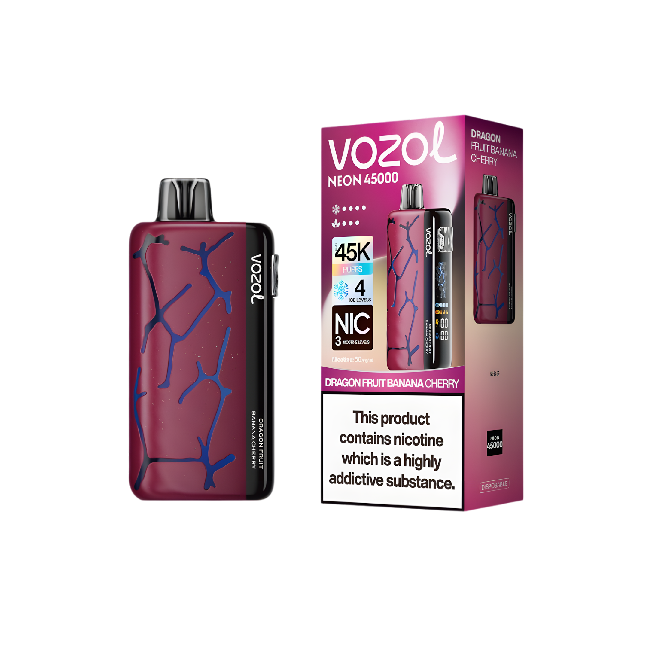 vozol-neon-45000-dragon-fruit-banana-cherry - termék kép